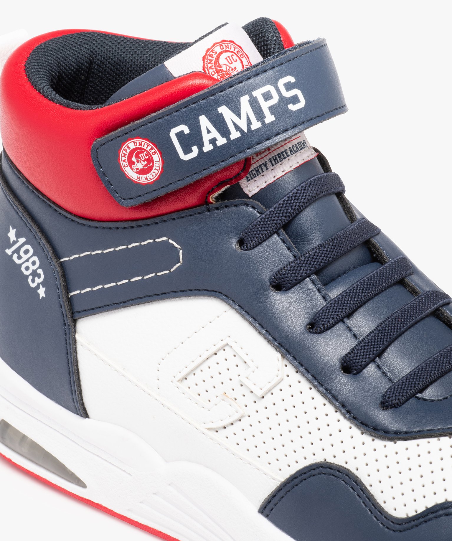 Baskets Garçon mid-cut tricolores à lacets et scratch - Camps marine | GEMO