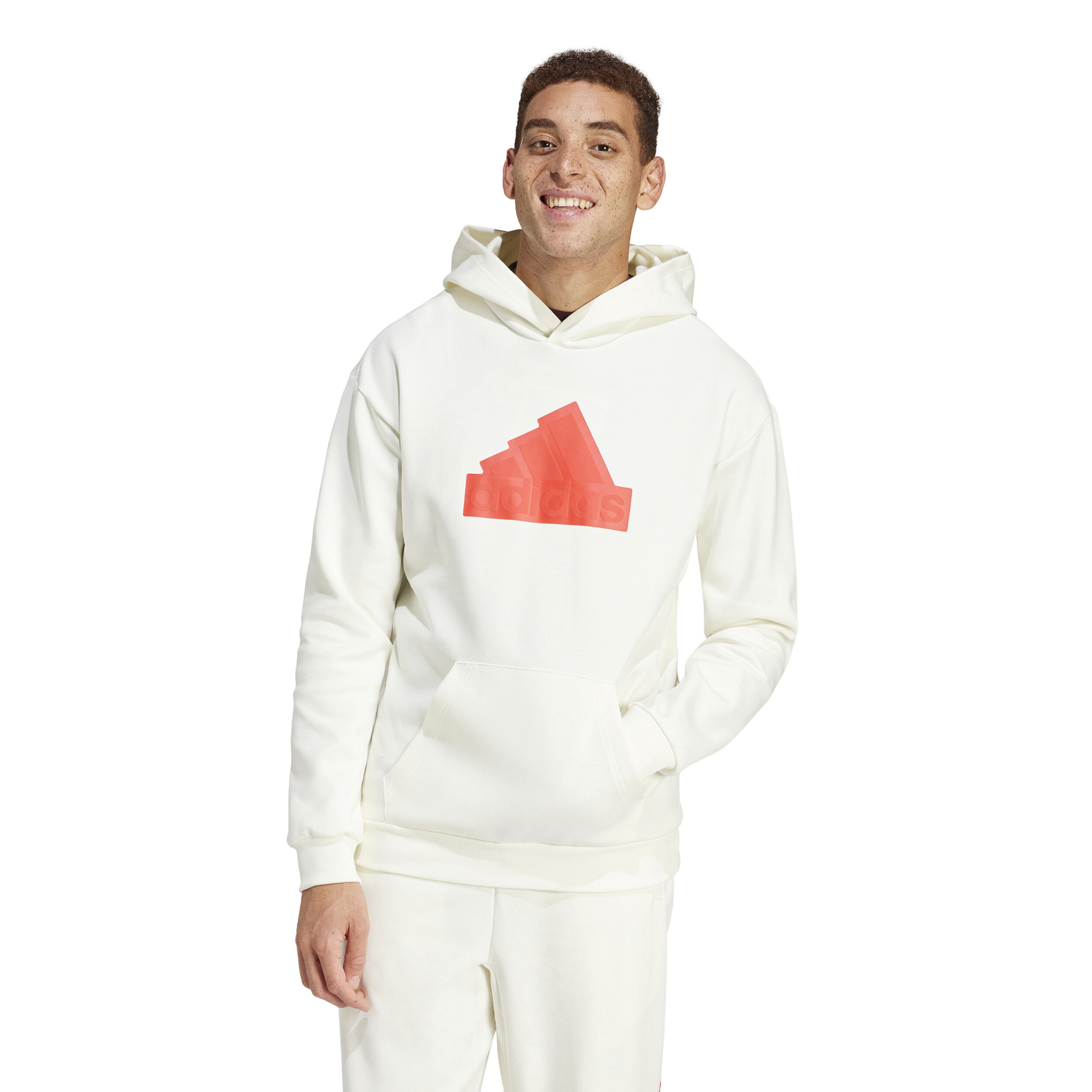 Future Icon Badge Of Sport Hoody Herren - Creme, Rot