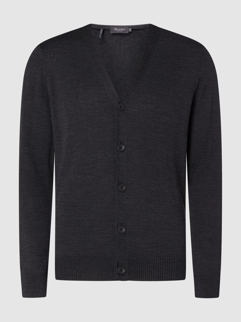 Cardigan aus Schurwolle in anthrazit