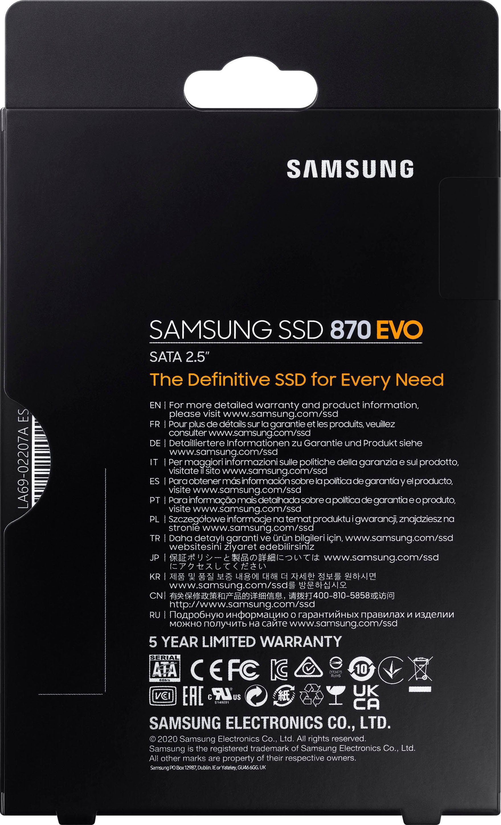 Samsung 870 EVO interne SSD (500 GB) 2,5