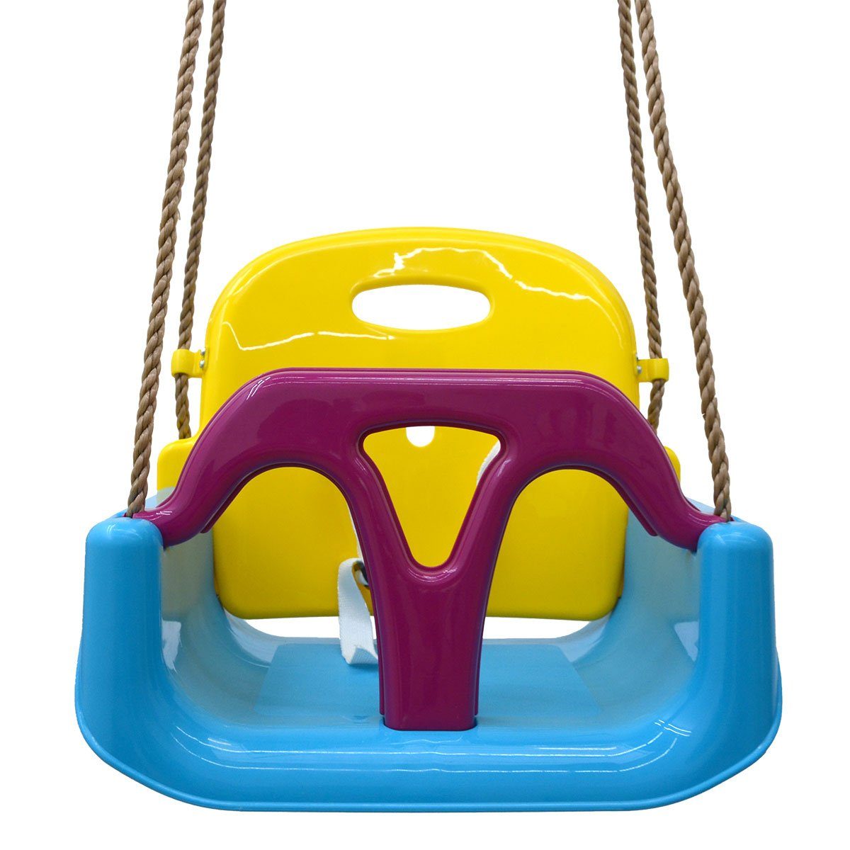 LittleTom Babyschaukel 3-in-1 Kinderschaukel Baby Garten Kinder Indoor, 40x43x33cm Blau-Gelb