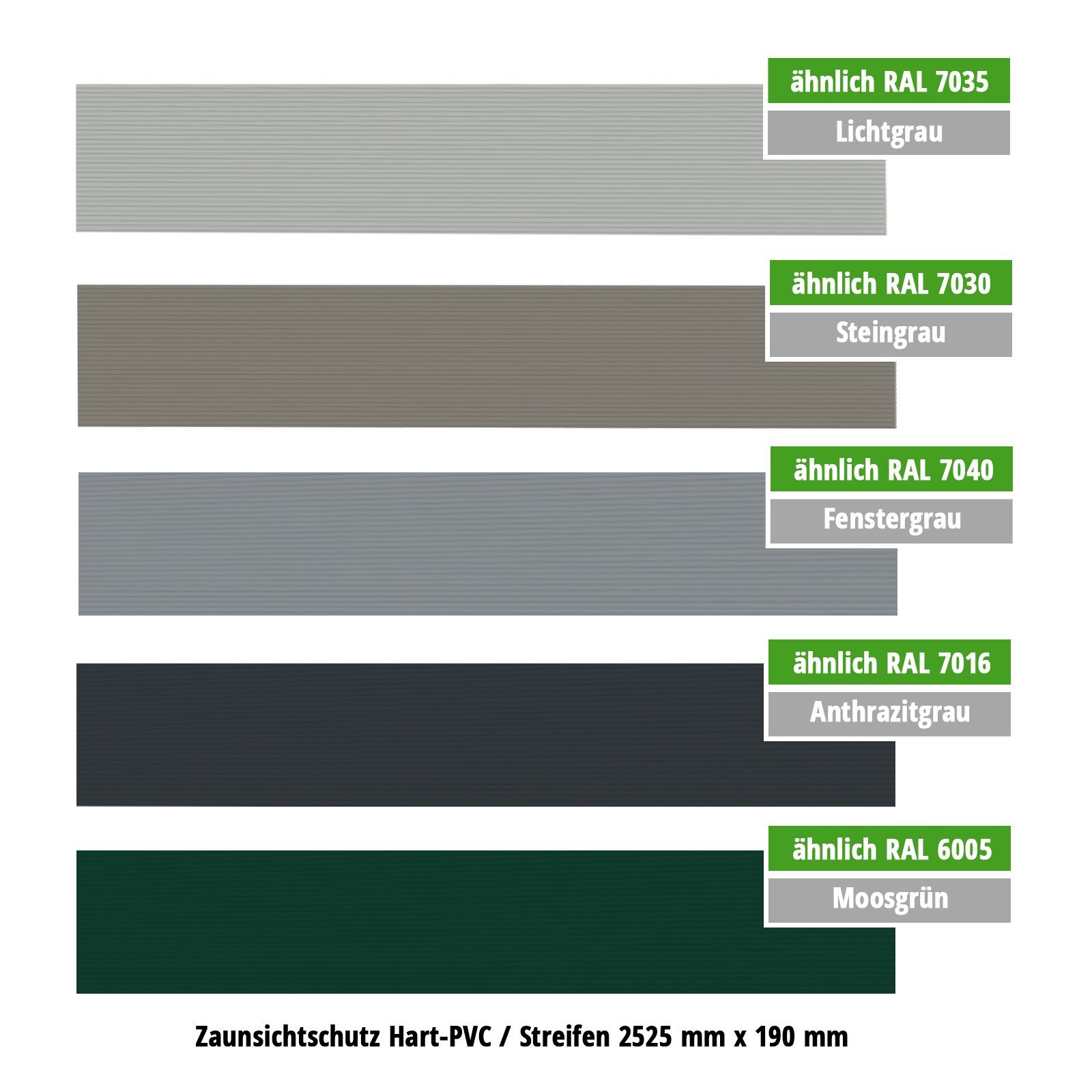 Nobily Sichtschutzstreifen Premium Zaunsichtschutz HART-PVC, Sichtschutzstreifen, Anthrazitgrau, (1-St), Keine Folie, Streifen erhältlich in 1-40 Stück
