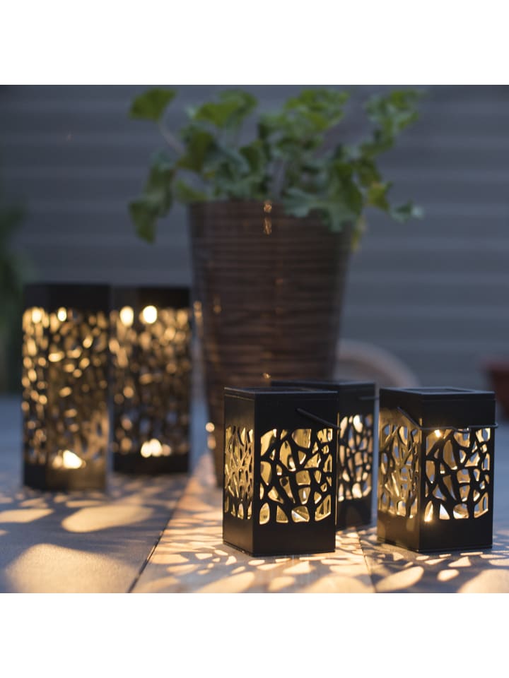 MARELIDA 3er Set LED  Solar Laternen zum Hängen oder Stellen H: 11cm in schwarz günstig kaufen onesize