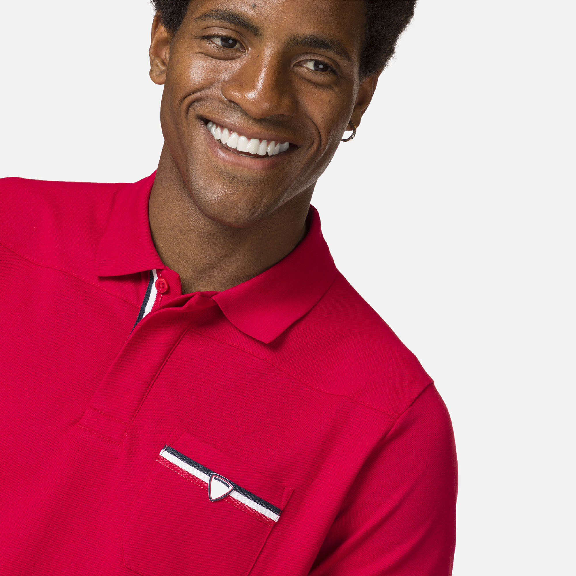 Polo logo à poche homme