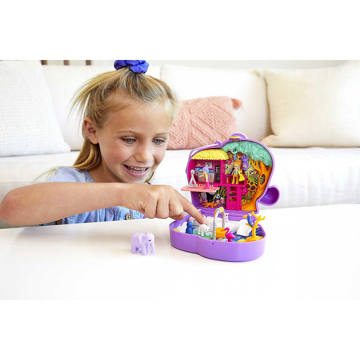 Polly Pocket Elefantenabenteuer Schatulle mit 2 Puppen und 5 Überraschungen