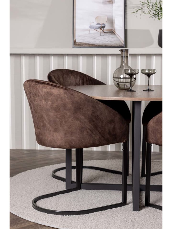 ebuy24 Essgruppe Durango 26 (5-teilig) Nussbaum 120 x 120 cm günstig kaufen onesize