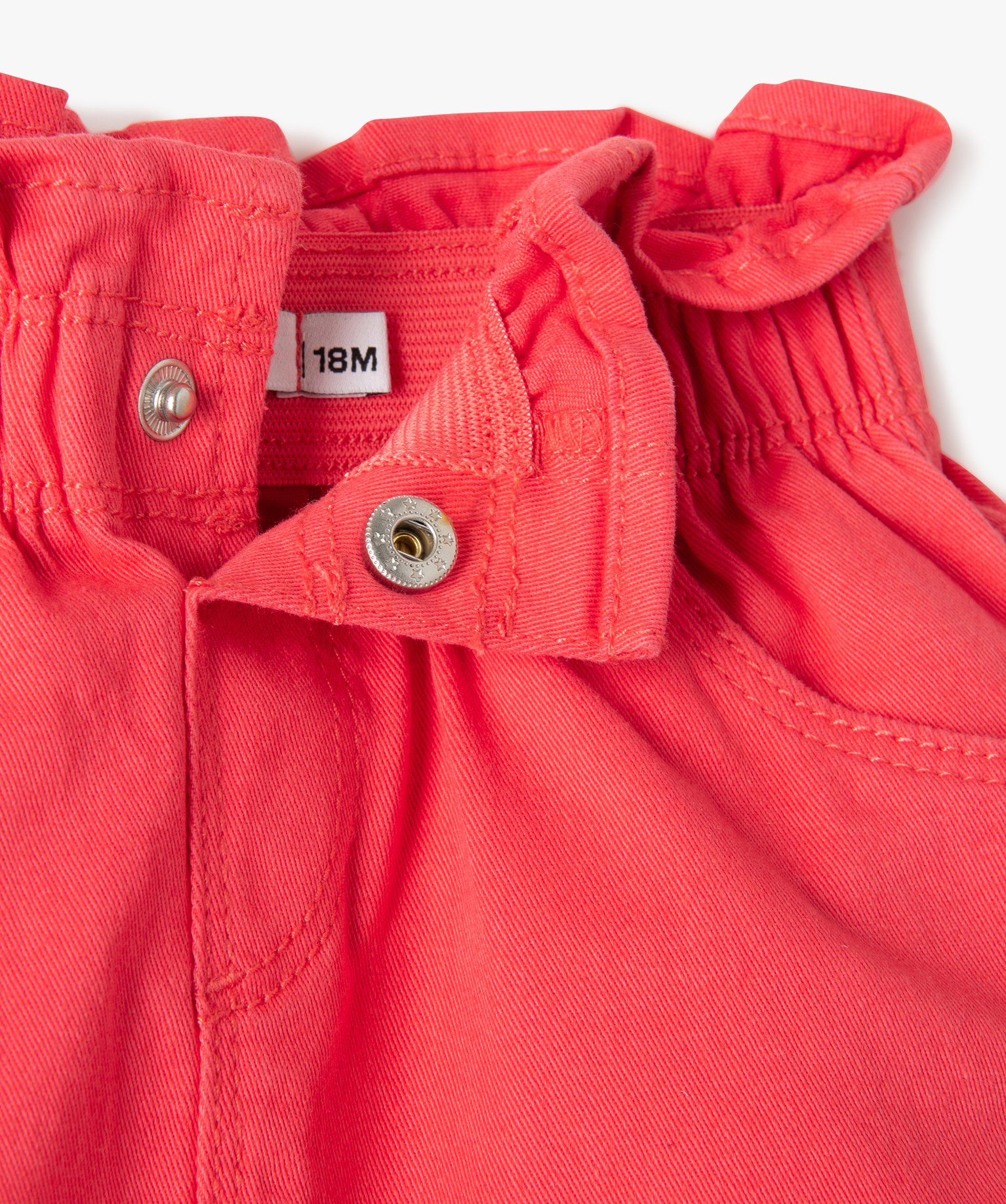 Jupe bébé fille à taille froncée en coton stretch rose fonce | GEMO