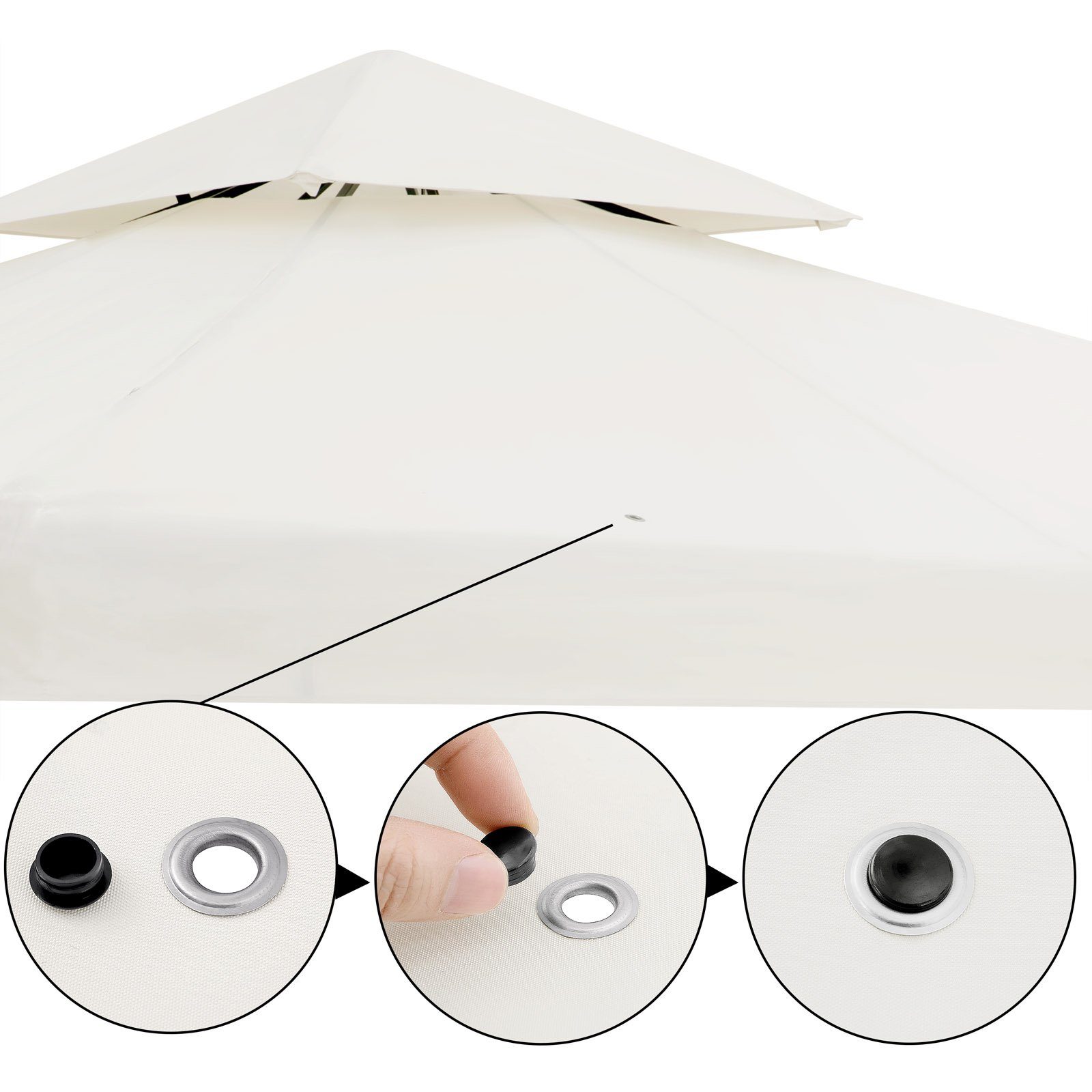 Casaria Pavillon Lorca, 3x3m Farbwahl UV-Schutz 50+ Wasserabweisend Stabil Robust Metall mit