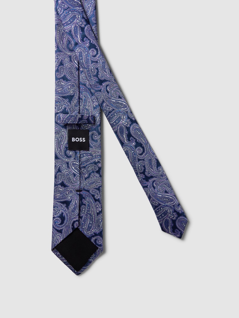 Krawatte aus Seide mit Allover-Muster (7,5 cm) in aubergine