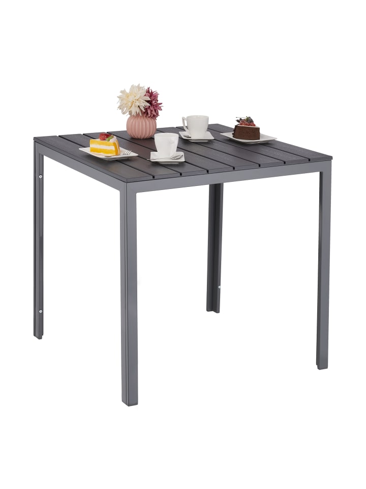 relaxdays Gartentisch in Grau - (B)78 x (H)74 x (T)78 cm günstig kaufen onesize