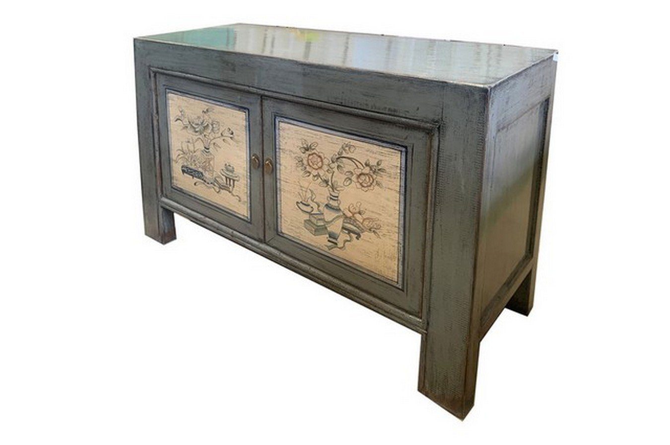 daslagerhaus living Bauernschrank Sideboard Shanxi grau flower 135cm