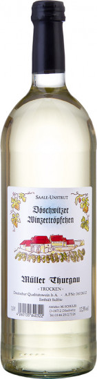 2022 Bad Kösener Schöne Aussicht Müller Thurgau trocken 1,0 L - Weingut Schulze