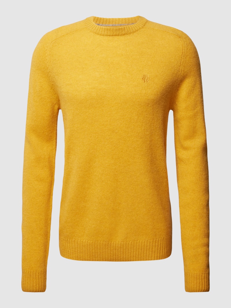 Strickpullover aus Lammwolle Modell 'TANGUY' in senfgelb meliert