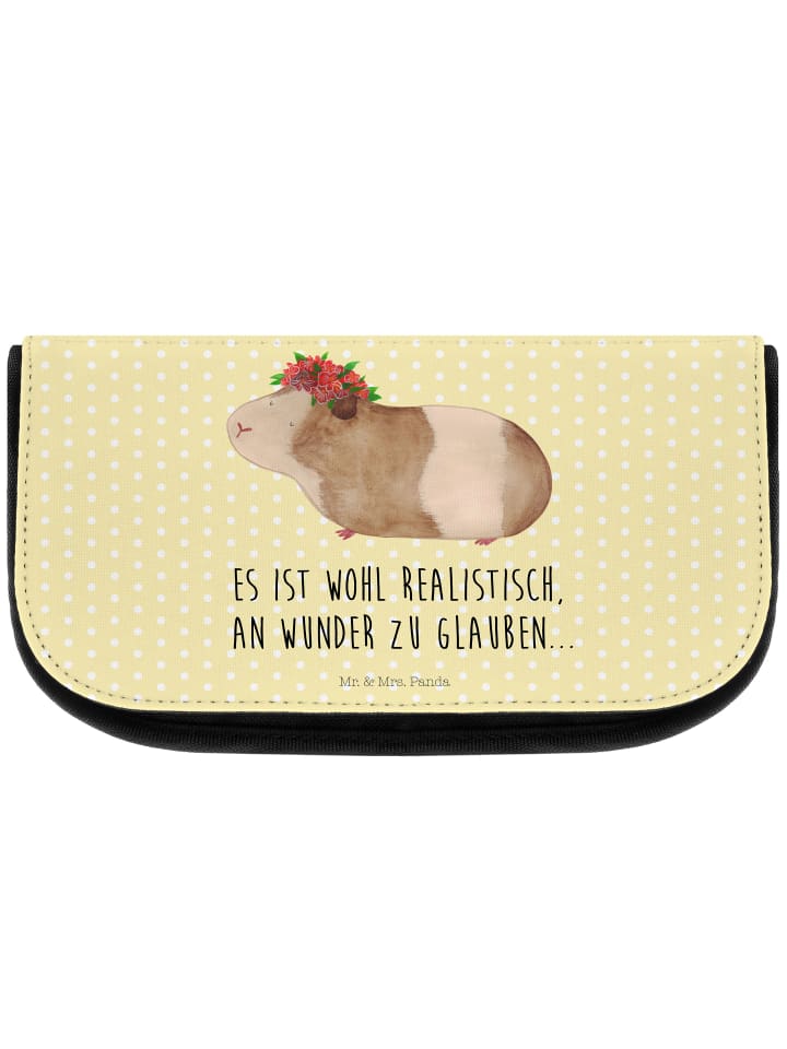 Mr. & Mrs. Panda Kosmetiktasche Meerschweinchen Weisheit mit Spruch in Gelb Pastell günstig kaufen onesize