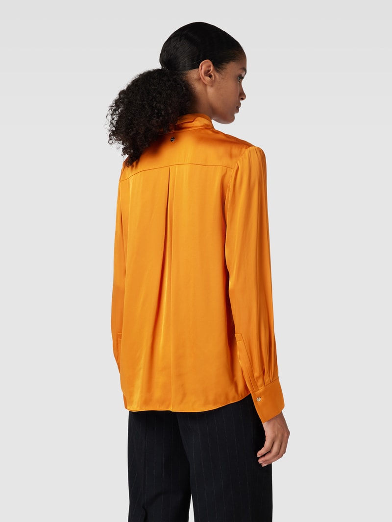 Bluse aus reiner Viskose mit Halstuch in orange