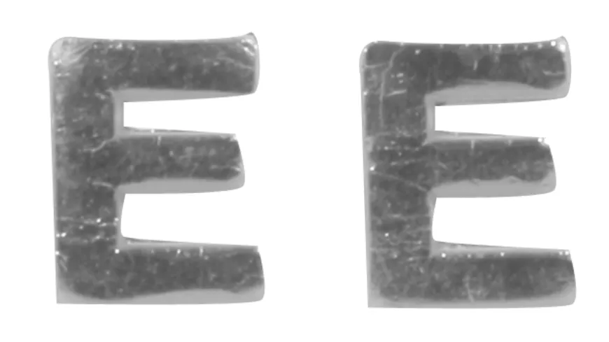 Rayher Wachsbuchstaben -E- silber 9mm 2Stück
