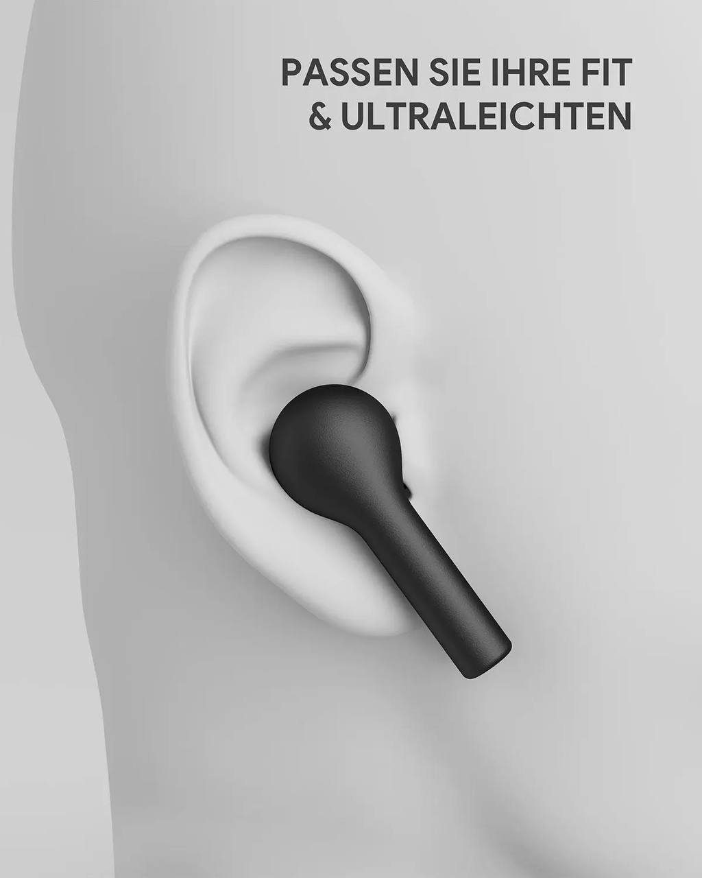 Diyarts In-Ear-Kopfhörer (Touch-Steuerung, Kabellose Kopfhörer, HiFi-Stereo, Ladecase 25 Stunden Spielzeit, IPX6)