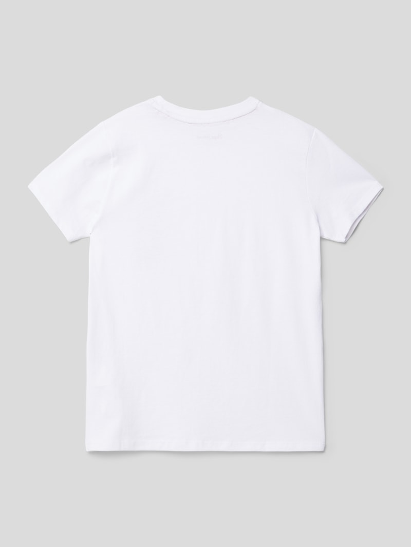 T-Shirt mit Motiv-Print Modell 'BULCANO' in weiß