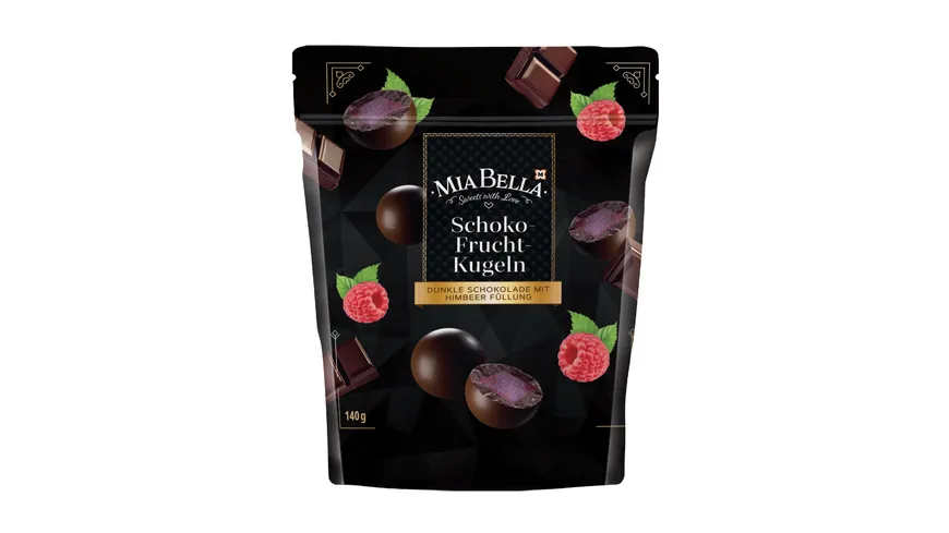 MIA BELLA Schoko Frucht Kugeln Himbeere 140 g