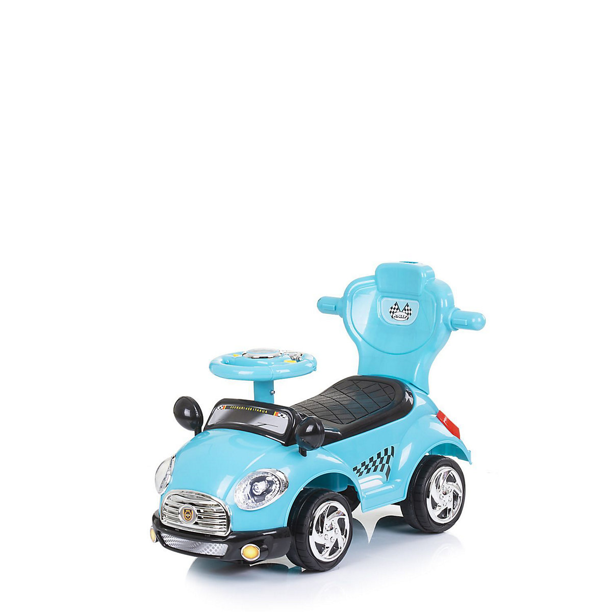 Rutschauto Super Car 2 in 1 Schubstange, Stauraum, Sonnendach, Musik Rutschautos