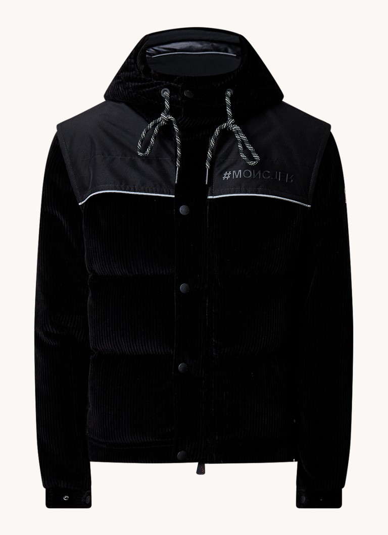 Καπιτονέ μπουφάν Moncler Desot από κοτλέ με αφαιρούμενη κουκούλα