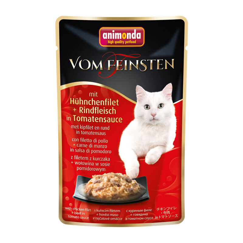 Animonda Nassfutter Animonda Vom Feinsten 18x50g mit Hühnchenfilet & Rindfleisch, in Tomatensauce