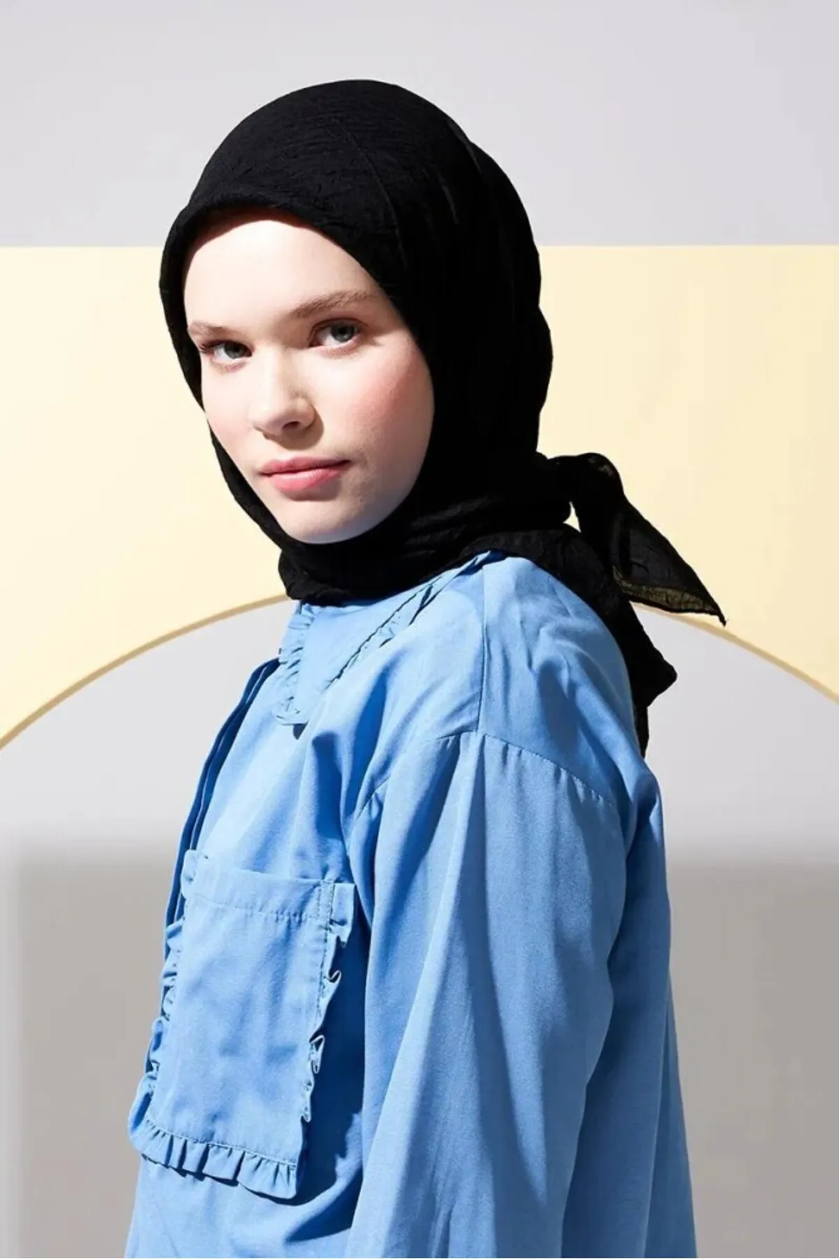 SOYTEMİZ  Hijab Damen-Schal aus Bio-Bambus, Schwarz