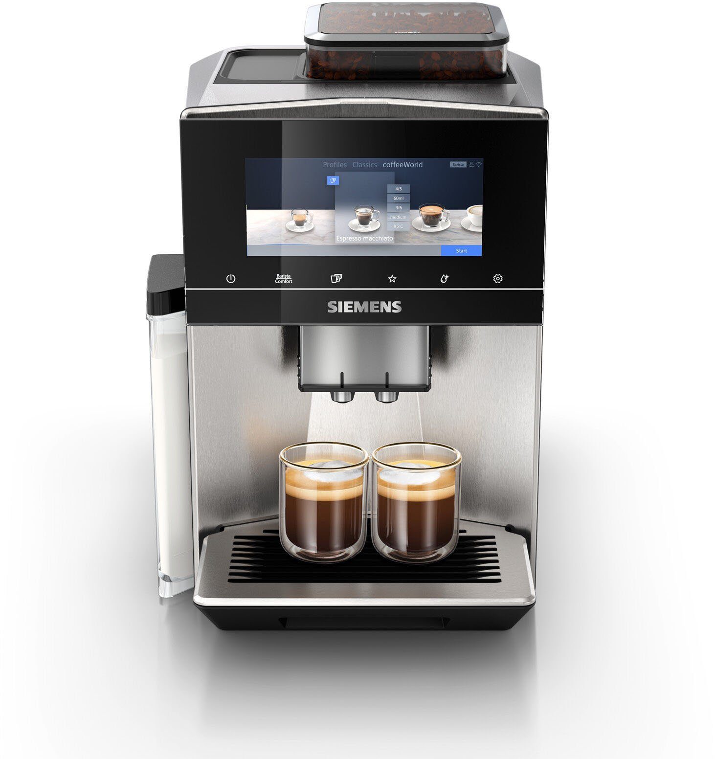 SIEMENS Kaffeevollautomat EQ900 TQ903D43, Home Connect App, baristaMode, superSilent, 6,8” Full-Touch-Display