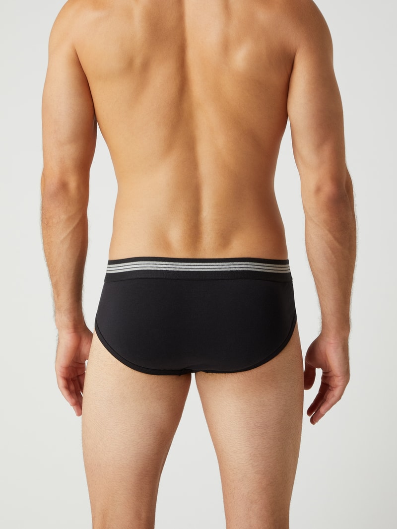 Slip mit Label-Detail im 3er-Pack in schwarz