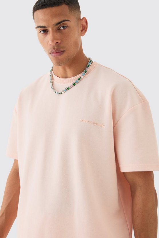 Oversize T-Shirt mit High Build Pique Limited Print