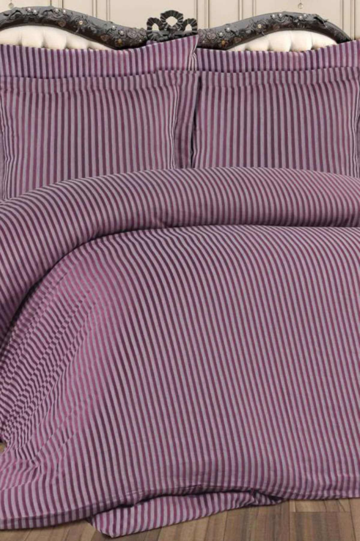 Çeyiz Diyarı  Zebra-Doppelbettbezug-Set, 6-teilig, Pflaume