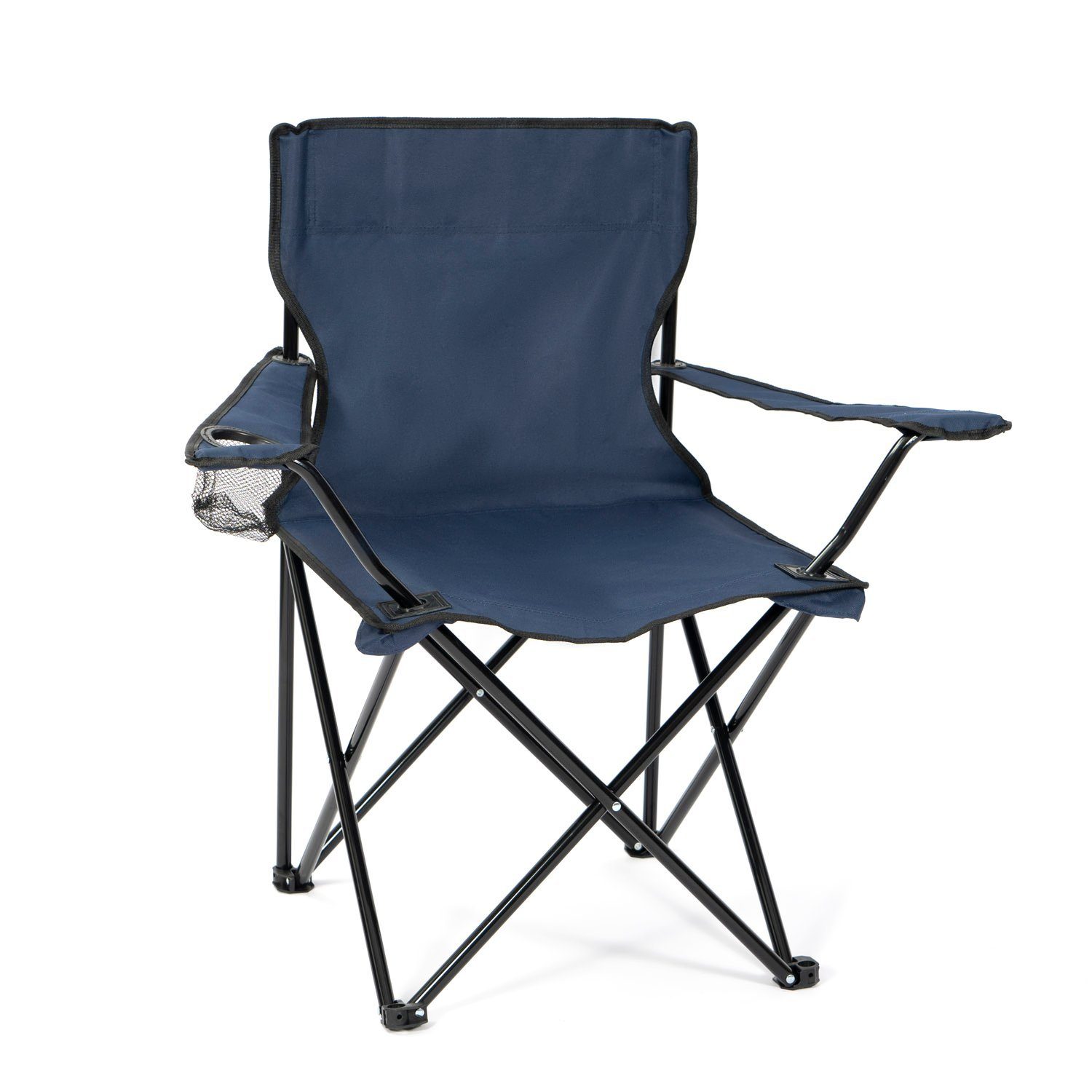 24Move Campingstuhl 24MOVE® Campingstuhl faltbar,Anglerstuhl,Liegestuhl mit Getränkehalter (bis max. 100 kg), mit Tragetasche, blau, Klappstuhl, bis 100kg belastbar