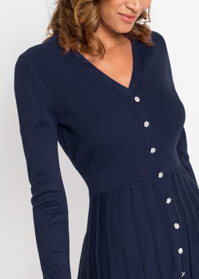 Strickkleid mit Plissee