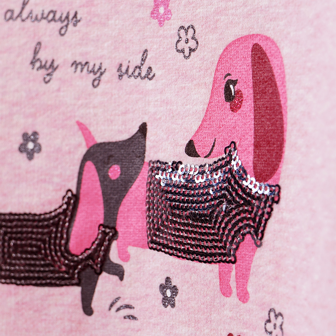 Mädchen Sweatshirt mit Hunde-Print