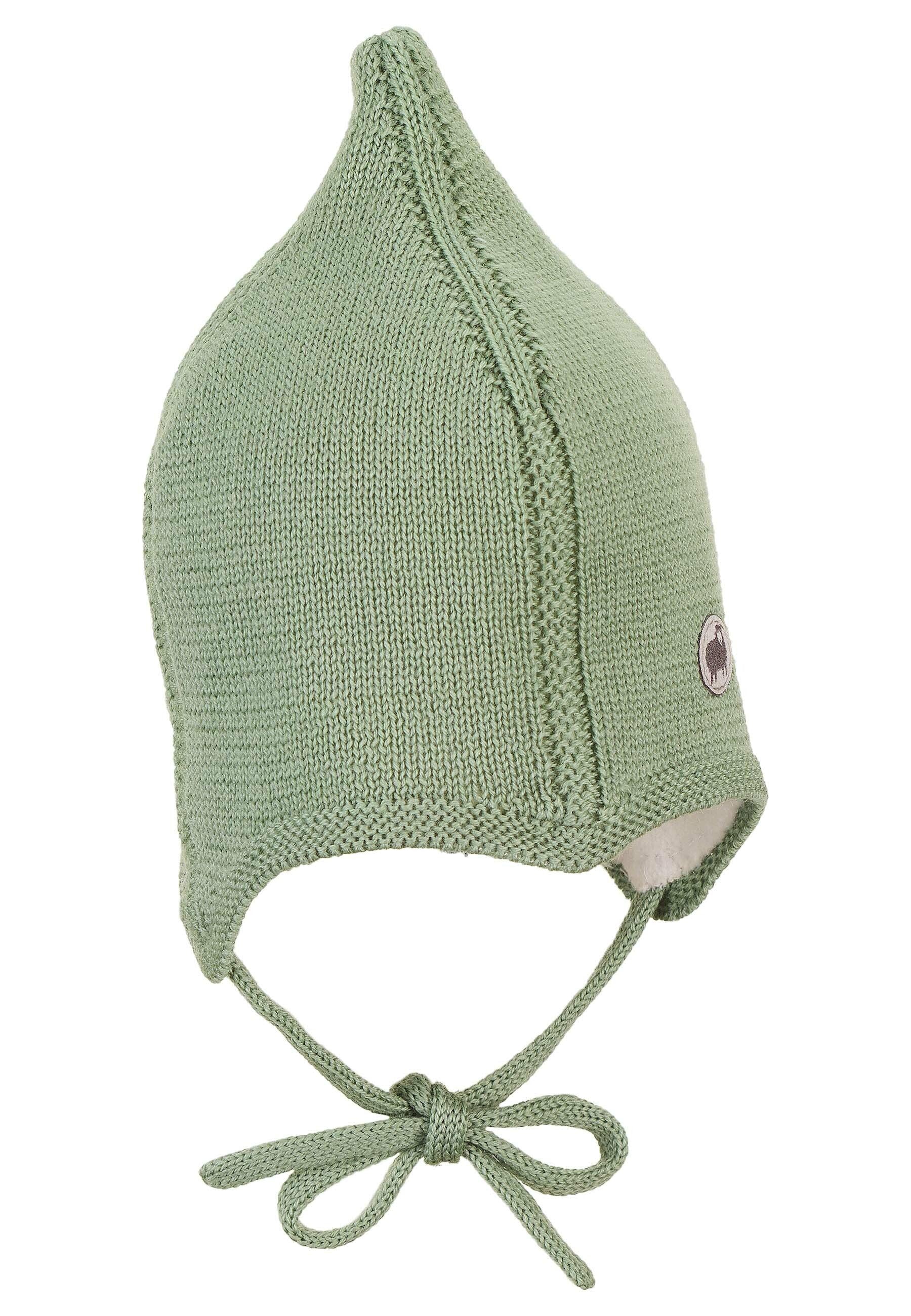 Strickmütze Baby aus Merinowolle unifarben