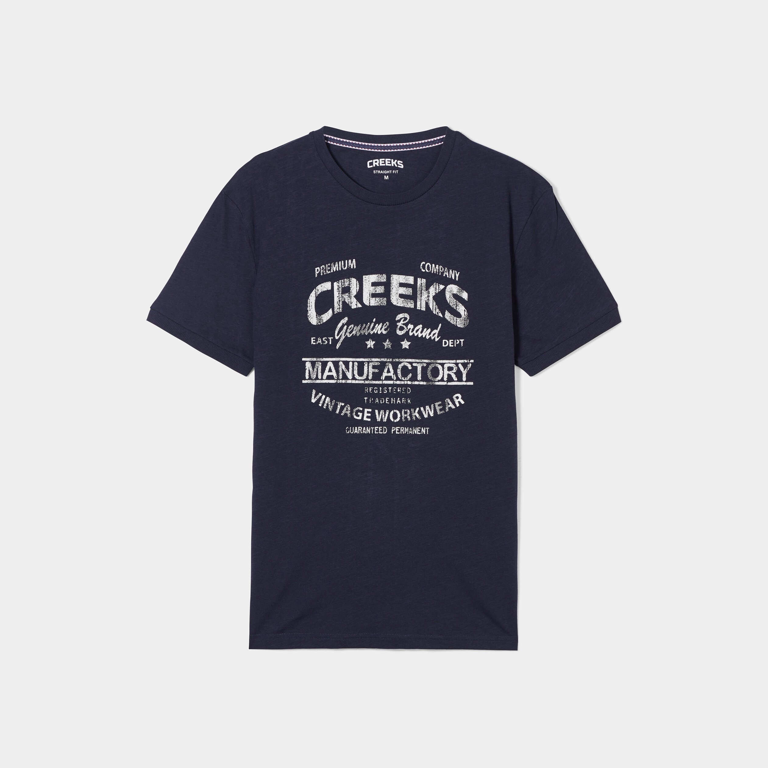 T-shirt droit manches courtes Creeks bleu foncé homme | La Halle