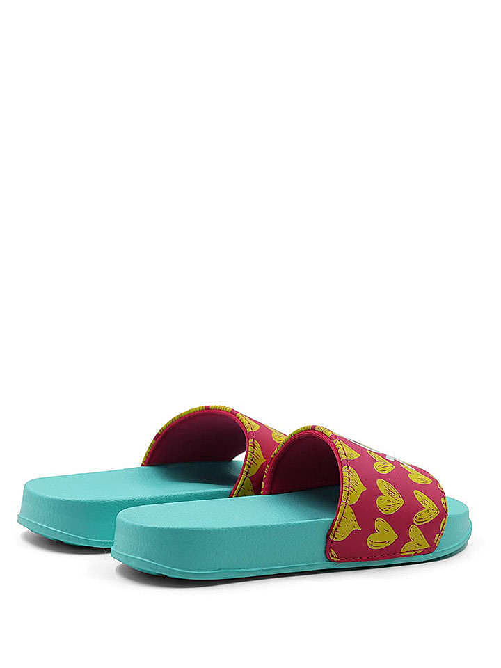 Benetton Pantoletten in Türkis/ Pink/ Gelb günstig kaufen 32
