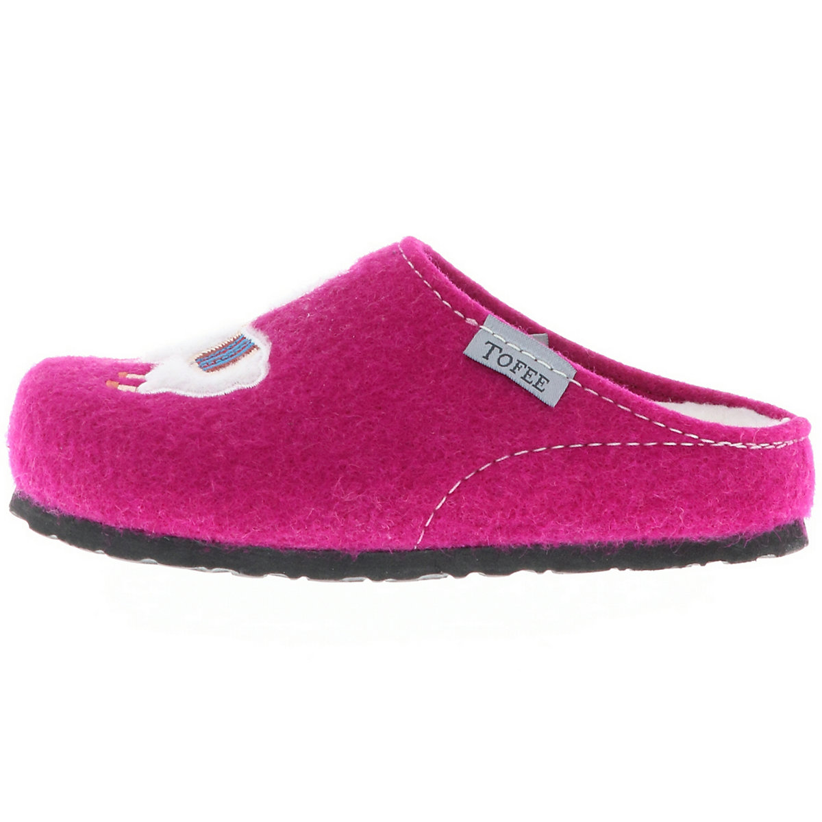 Kinder Mädchen Hausschuhe Pantoffeln Pantoletten Slipper Naturwollfilz (Lama) pink/lila/fuxia
