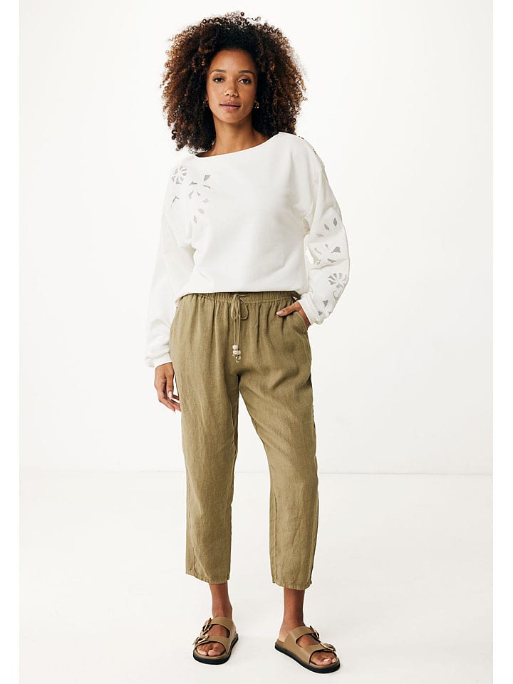 Mexx Leinen-Hose in Khaki günstig kaufen