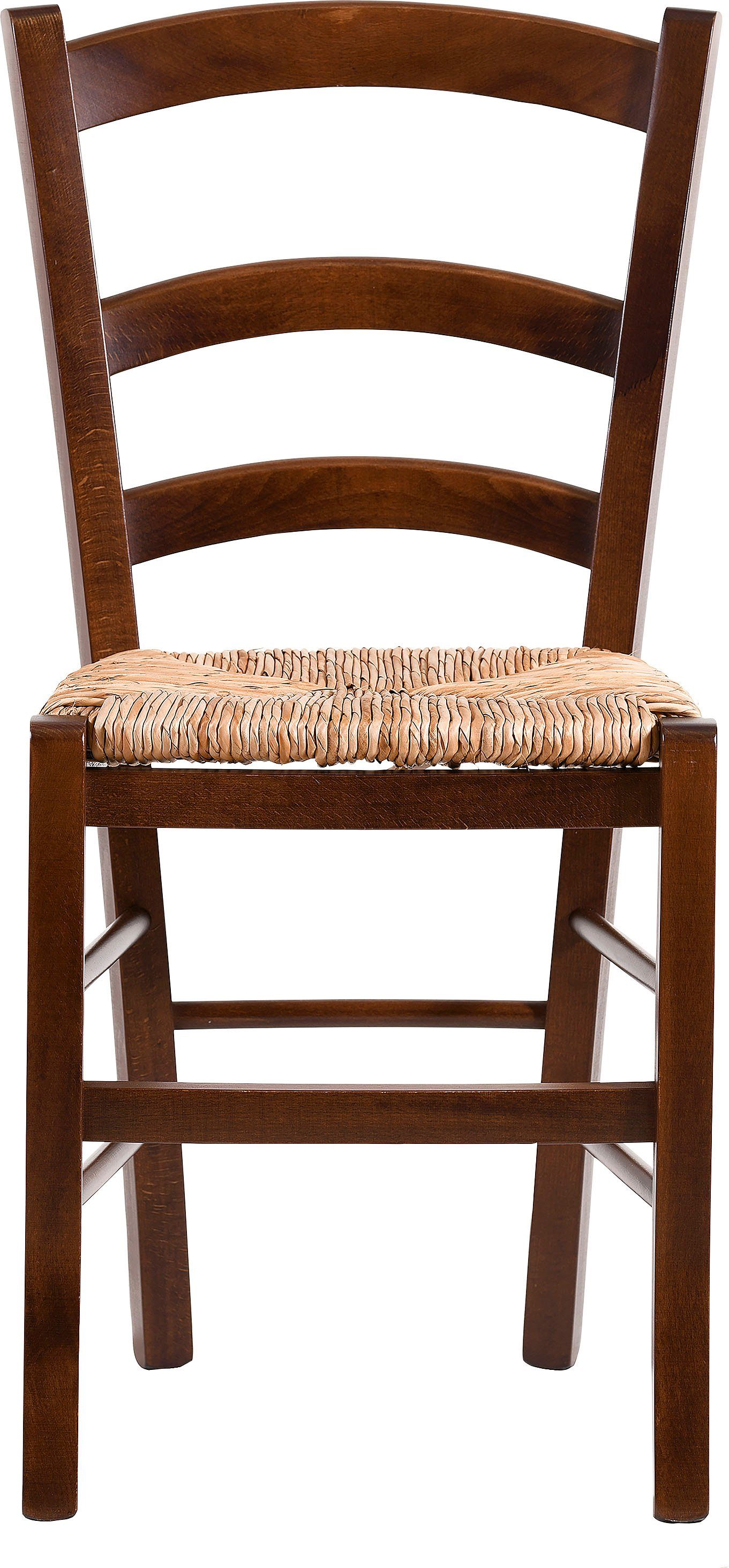 Home affaire 4-Fußstuhl Super Paesana (Set, 2 St), aus Massivholz Buche mit Sitz aus Grasgeflecht