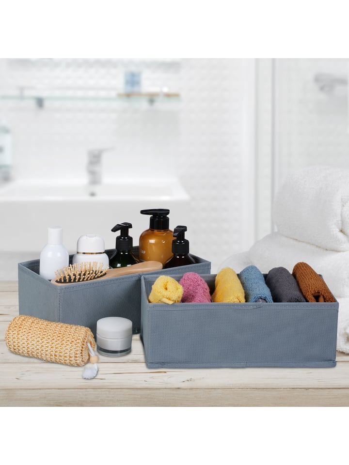 relaxdays 4-tlg. Schubladen-Organizer Set in Grau günstig kaufen onesize