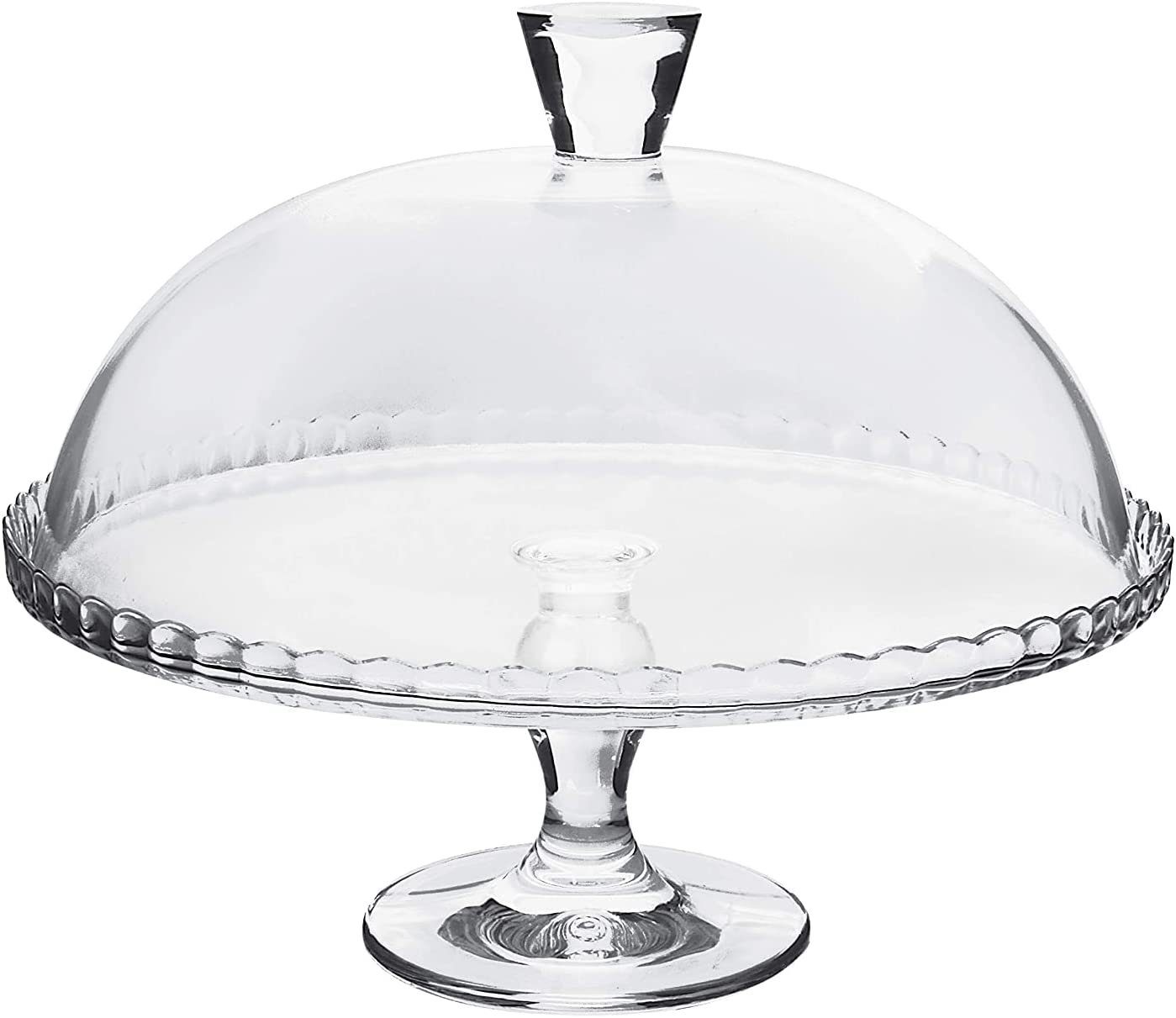 Özberk Servierteller Patisserie, Glas, (Packung, 2-tlg), Tortenplatte mit Fuß und Abdeckung