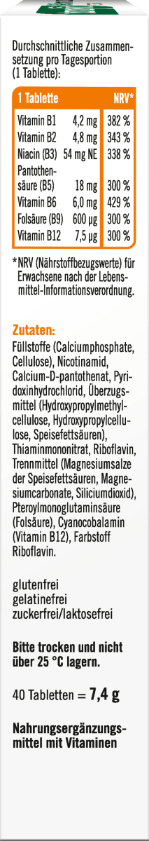 Vitamin B-Komplex Tabletten 40 St., 7,4 g