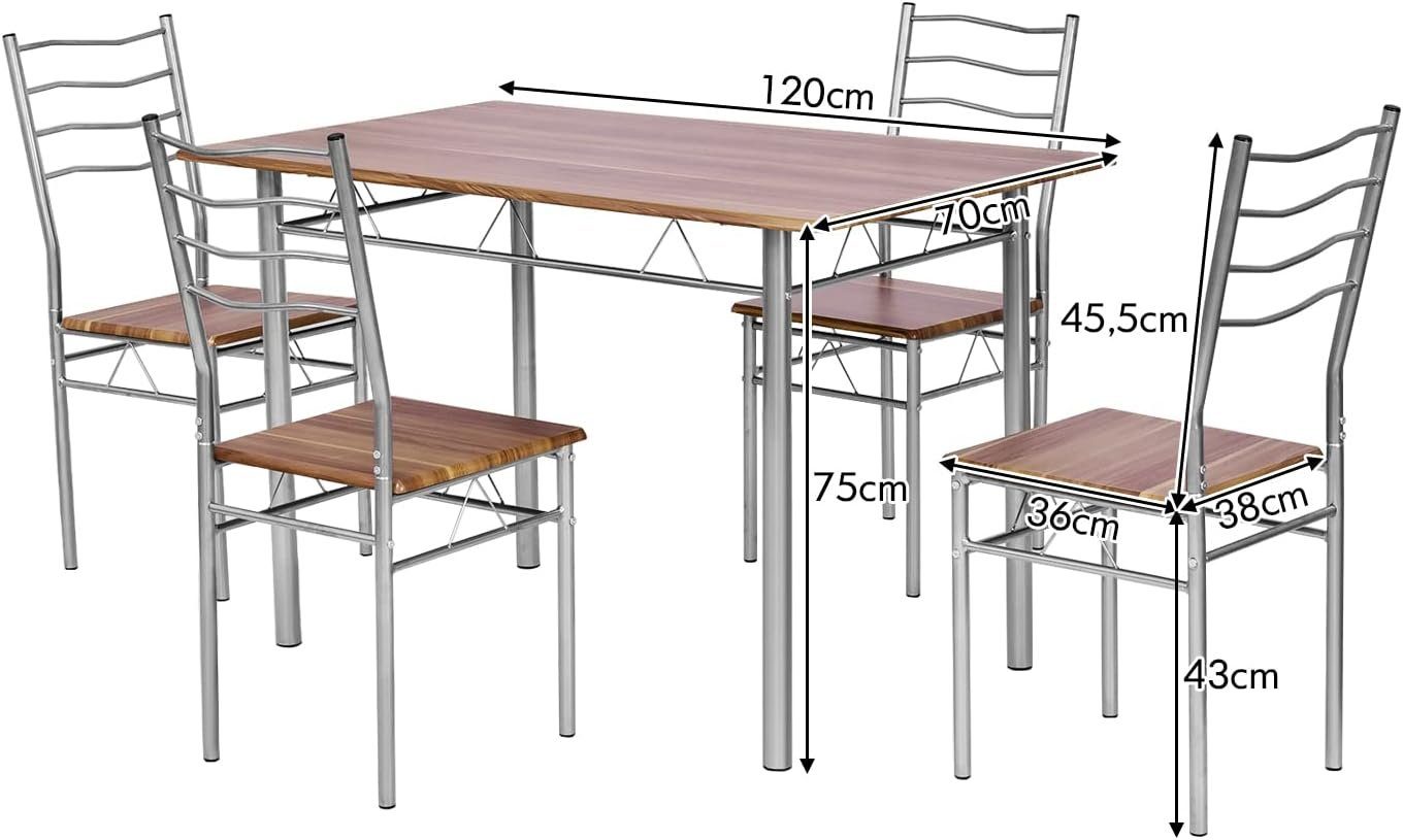 KOMFOTTEU Essgruppe Küchenmöbel, (Set, 5-tlg), für Esszimmer Küche