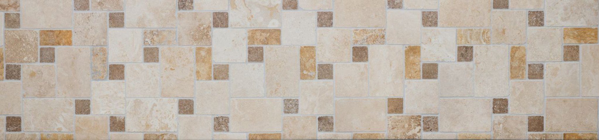 Mosani Mosaikfliesen Travertin Mosaikfliesen Terrasse Wand Boden Naturstein beige braun