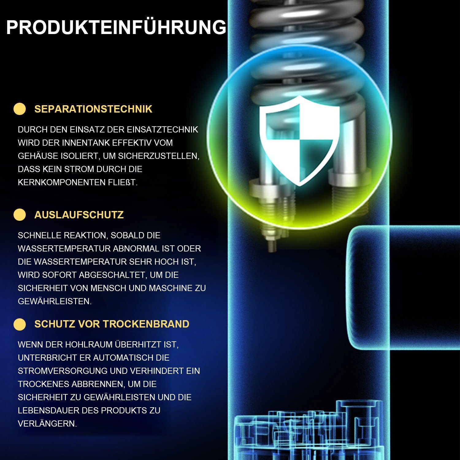 TOPMELON Durchlauferhitzer LED Elektrische Wasserhahn mit Durchlauferhitzer, max 60,00 °C