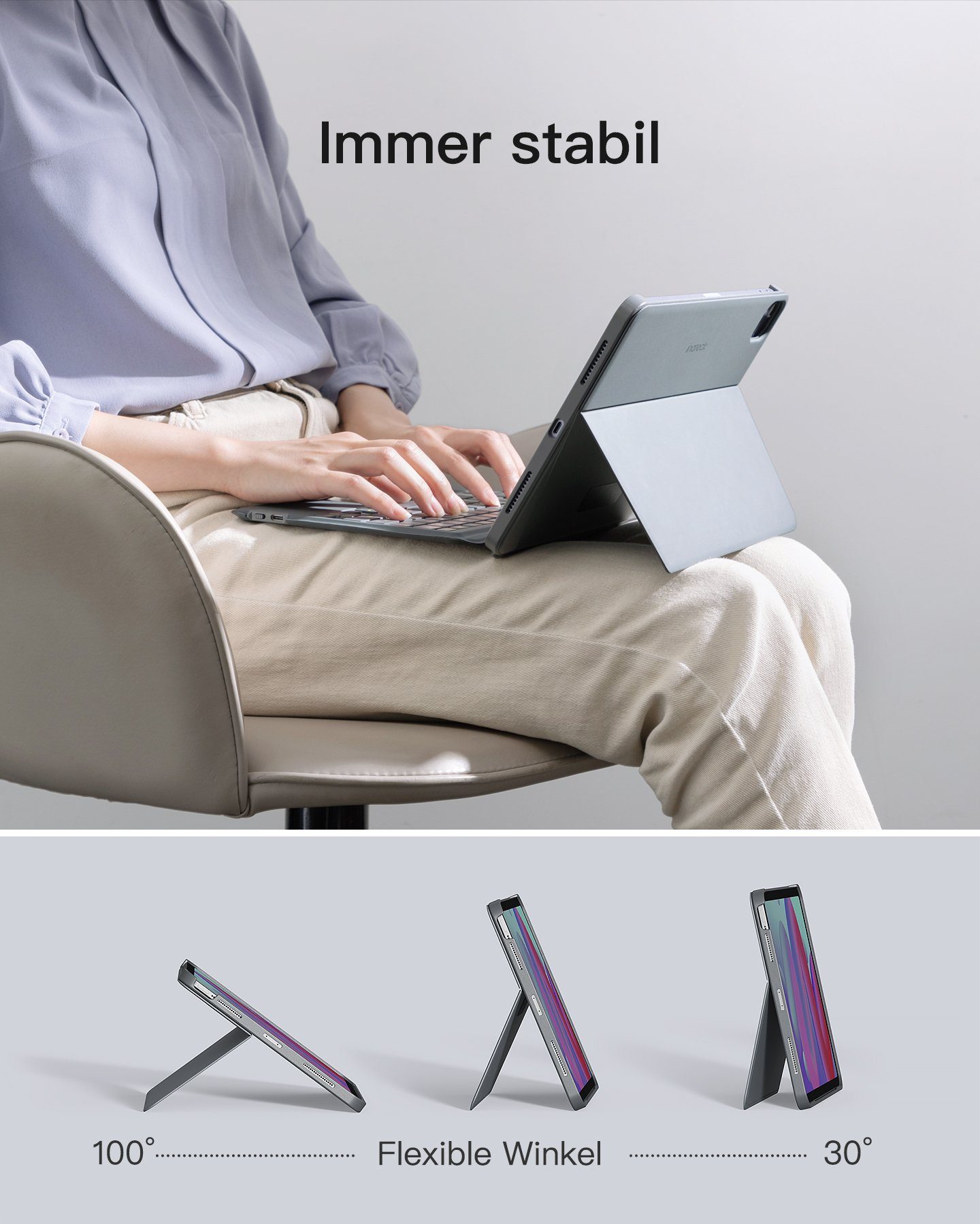 Inateck Bluetooth Tastaturhülle Kompatibel mit iPad Air 5/4, iPad Pro 11 iPad-Tastatur