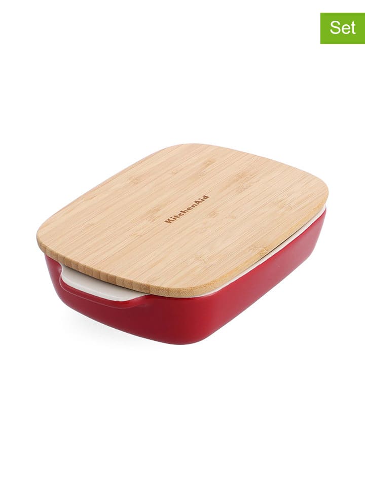 KitchenAid 2tlg. Set: Auflaufform in Rot - 1,9 l günstig kaufen onesize