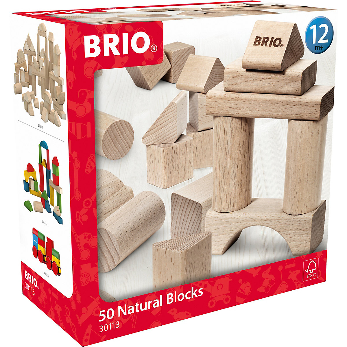 Natur Holzbausteine, 50 Teile
