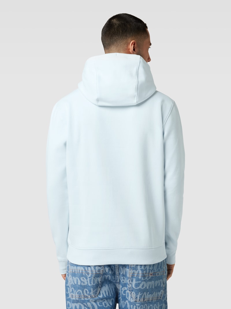 Hoodie mit Label-Stitching in hellblau